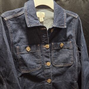 St Johns Bay Utility Shacket Dark Wash Denim Y2K Revival Dark Academia SZ M